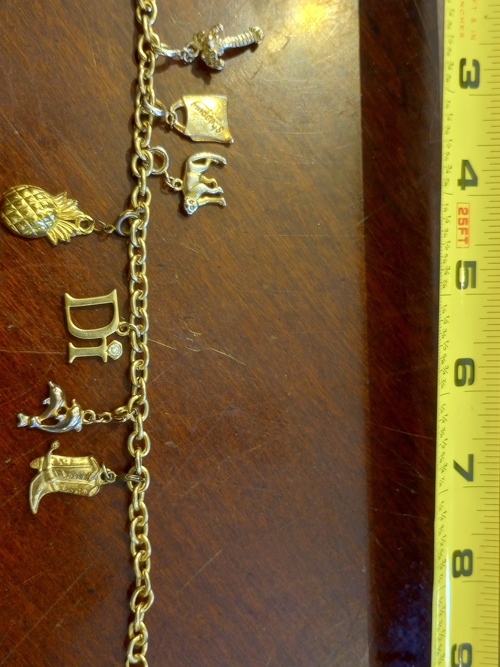 Gold-Tone Charm Bracelet with Assorted Charms